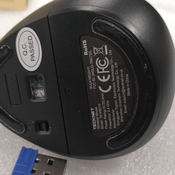 TECKNET Vertical Wireless Mouse, Ergonomic Mouse for Small Hands, 4800DPI, 5 Adj - Picture 7 of 9